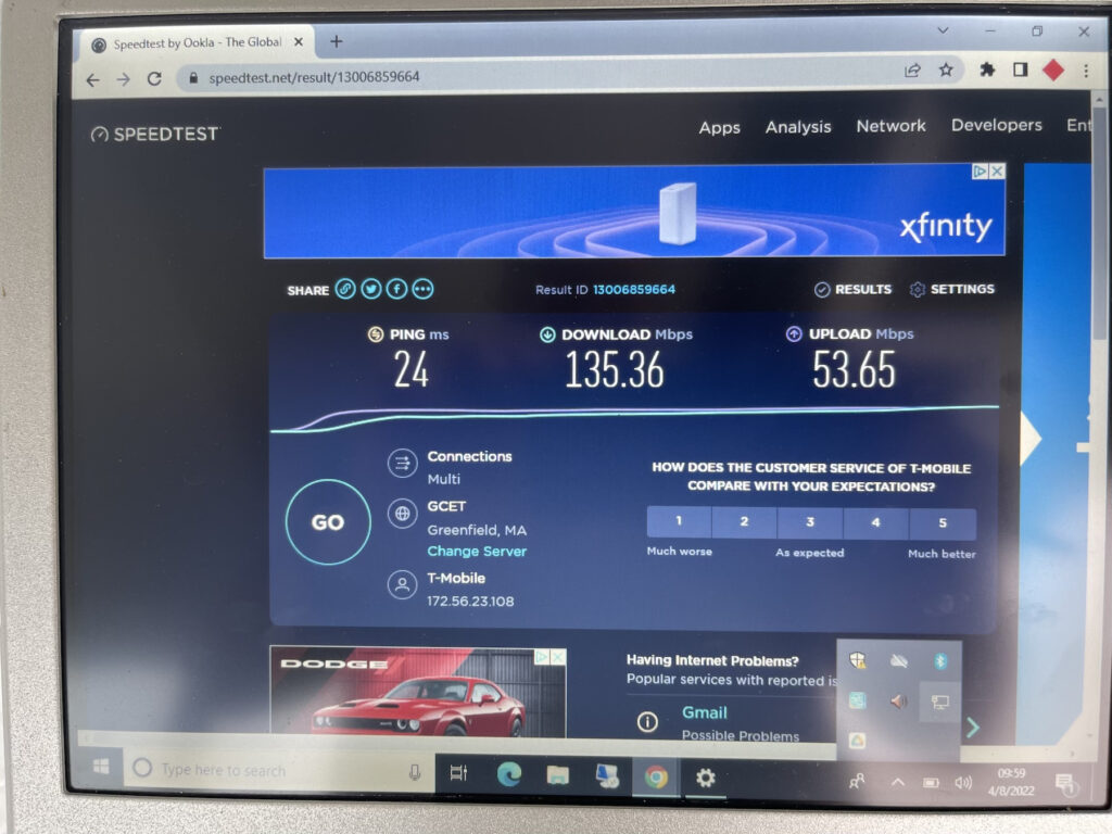 EnHand ER805 Cellular Router Speed Test